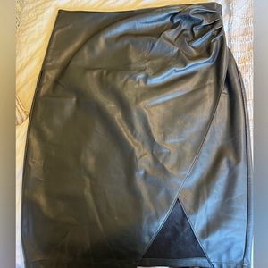 Abercrombie Vegan Leather Skirt with slit
